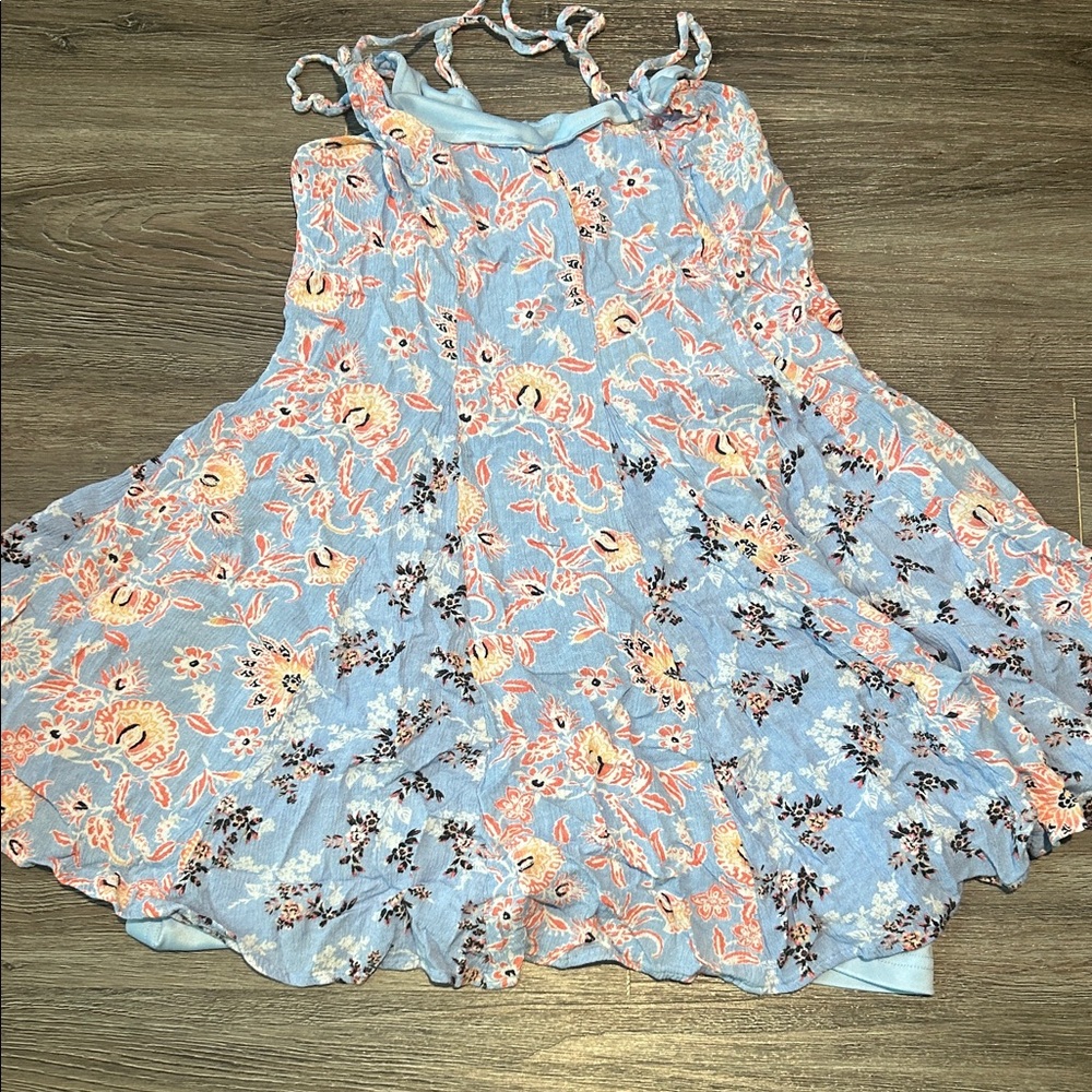 ANDREE BY UNIT Floral Blue and Pink Mini Dress